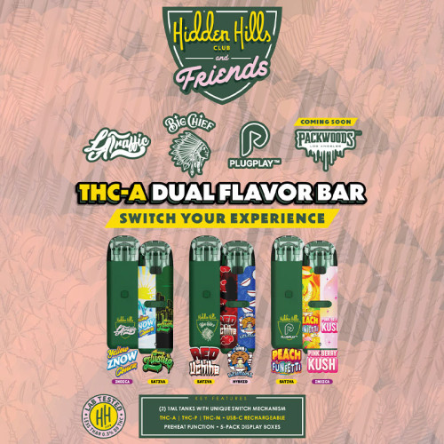 Hidden Hills X Friends BFF Dual Blend THC-A/THC-P/THC-M Disposable Vape 2gm/5ct/Pk